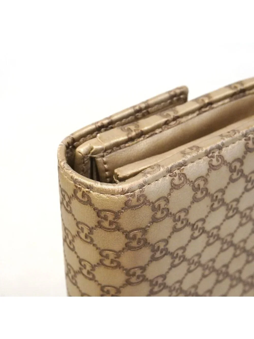 Gucci Wallet Micro Guccissima Leather Brown Gold